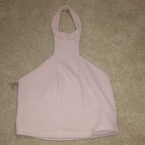 beige crop top, halter top from Charlotte Russe